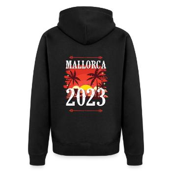 Majorque 2023 - Veste à capuche bio Premium Unisexe - noir - Dos - Nico (187cm)