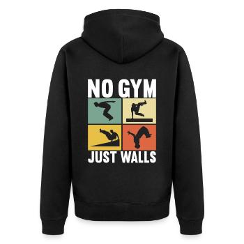 Parkour Freerunning - Veste à capuche bio Premium Unisexe - noir - Dos - Nico (187cm)