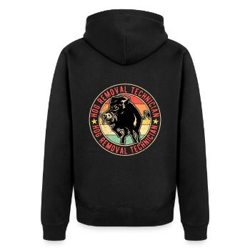 Sanglier Chasse au sanglier Chasseurs de sangliers - Veste à capuche bio Premium Unisexe - noir - Dos - Nico (187cm)