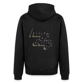 Hugs instead of drugs - Unisex Premium Organic Zip Hoodie - black - Back - Nico (187cm)