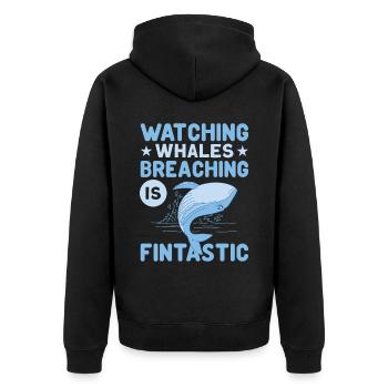 Whale Watching Whale Watching Whales Orca Blue Whale - Unisex Premium Organic Zip Hoodie - black - Back - Nico (187cm)