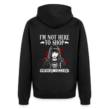 Centre commercial Goth gothique Grufti Dire Emo - Veste à capuche bio Premium Unisexe - noir - Dos - Nico (187cm)