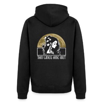 Tanning strips are out - Moontan Gothic - Unisex Premium Organic Zip Hoodie - black - Back - Nico (187cm)