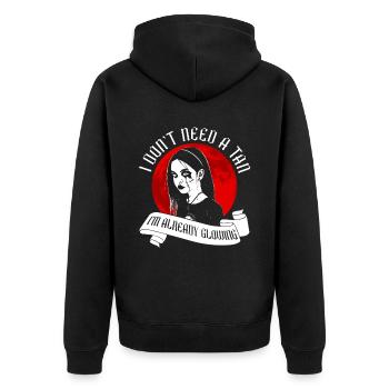 Je n’ai pas besoin de bronzage, je brille - Moontan Gothic - Veste à capuche bio Premium Unisexe - noir - Dos - Nico (187cm)