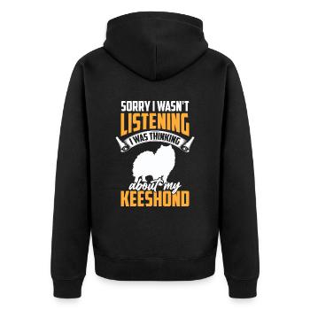 Pensée de Wolfsspitz German Keeshond - Veste à capuche bio Premium Unisexe - noir - Dos - Nico (187cm)