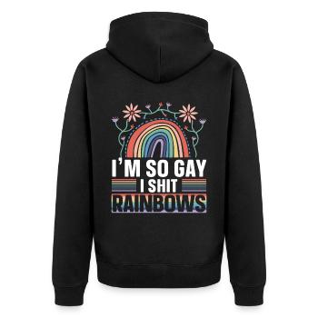 Gay Rights Rainbow Pride Month LGBTQ Gay Pride - Unisex Premium Organic Zip Hoodie - black - Back - Nico (187cm)