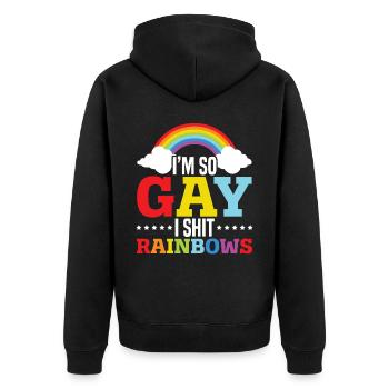 Gay Rights Rainbow Pride Month LGBTQ Gay Pride - Unisex Premium Organic Zip Hoodie - black - Back - Nico (187cm)