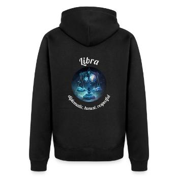 Signe du zodiaque de la Balance Astronomie Balance - Veste à capuche bio Premium Unisexe - noir - Dos - Nico (187cm)