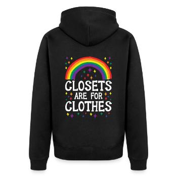 Closets Are For Clothes Rainbow Pride Month LGBTQ - Unisex Premium Organic Zip Hoodie - black - Back - Nico (187cm)