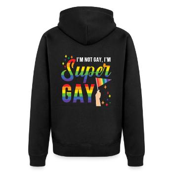 Gay Rights Rainbow Pride Month LGBTQ Pride Parade - Unisex Premium Organic Zip Hoodie - black - Back - Nico (187cm)