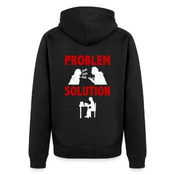 Learning Education University Problem Solution - Unisex Premium Bio Zip Hoodie - Schwarz - Hinten - Nico (187cm)