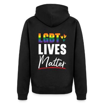 LGBT Vibes Matter Rainbow Pride Mois LGBTQ Gay - Veste à capuche bio Premium Unisexe - noir - Dos - Nico (187cm)