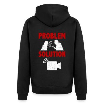 Livestreaming Streamer Live Video Problem Solution - Unisex Premium Organic Zip Hoodie - black - Back - Nico (187cm)