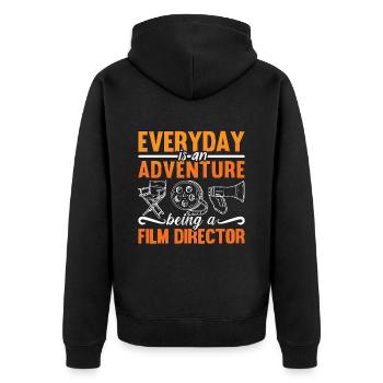 Film Director Everyday Is An Adventure Cinema - Unisex Premium Organic Zip Hoodie - black - Back - Nico (187cm)