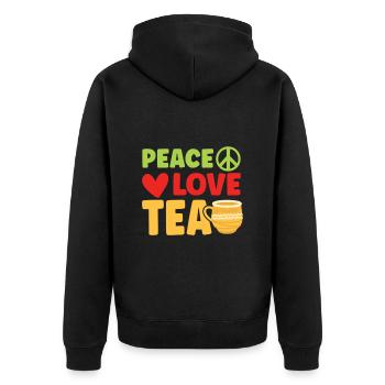Peace Love Tea Chai Buveur de thé Amants Chai - Veste à capuche bio Premium Unisexe - noir - Dos - Nico (187cm)