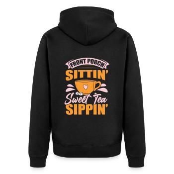 Thé sucré Sippin Chai Buveur de thé Amateurs de thé Chai - Veste à capuche bio Premium Unisexe - noir - Dos - Nico (187cm)