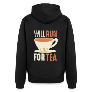 Va courir pour le thé Chai Buveurs de thé Amateurs de thé Chai - Veste à capuche bio Premium Unisexe - noir - Dos - Nico (187cm)