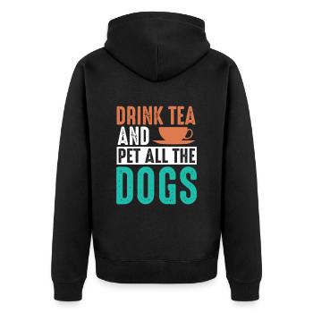 Boire du thé Pet Dogs Chai Buveur - Veste à capuche bio Premium Unisexe - noir - Dos - Nico (187cm)