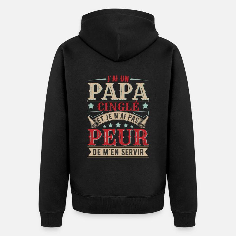 Fête Des Pères Anniversaire Papa - Veste à capuche bio Premium Unisexe - noir