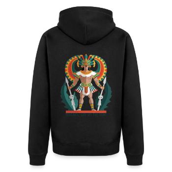Ancient Aztec God Mixcoatl Historic Inca Mythology - Unisex Premium Bio Zip Hoodie - Schwarz - Hinten - Nico (187cm)