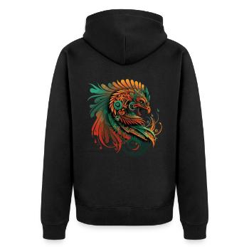 Ancient Aztec Deity Quetzalcoatl Serpent God Inca - Unisex Premium Organic Zip Hoodie - black - Back - Nico (187cm)