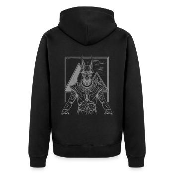 Dieu égyptien Anubis Pyramides Egypte ancienne Mytholo - Veste à capuche bio Premium Unisexe - noir - Dos - Nico (187cm)