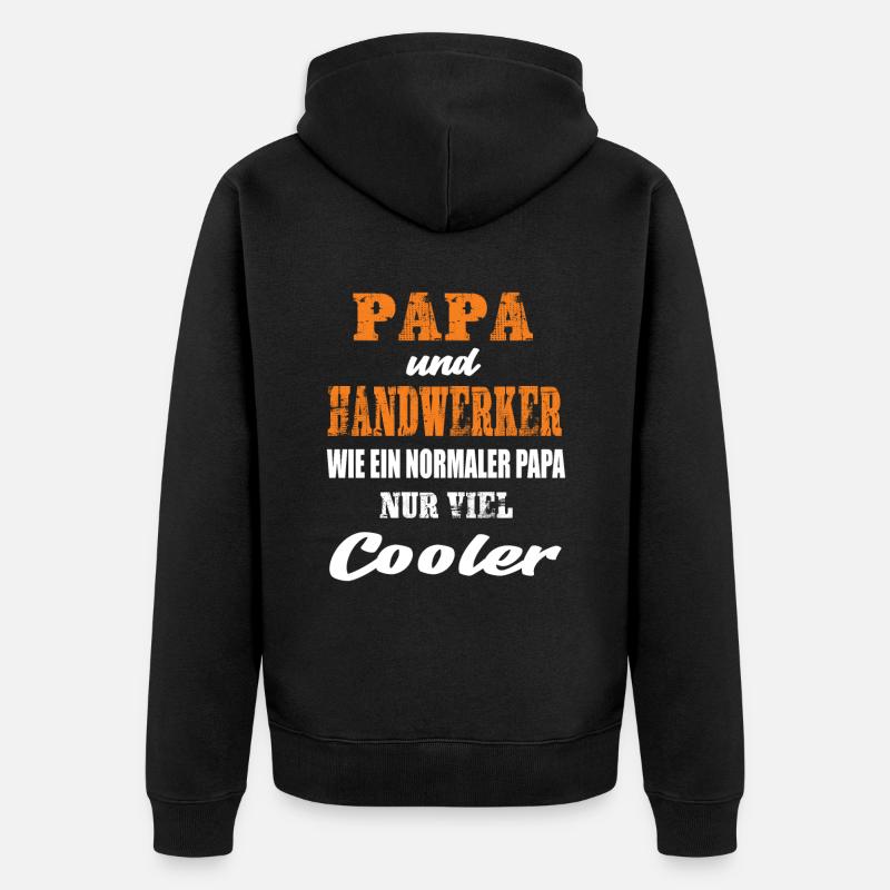 Papa und Handwerker - Unisex Premium Bio Zip Hoodie - Schwarz