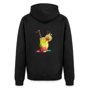 Cocktail - Unisex Premium Organic Zip Hoodie - black - Back - Nico (187cm)