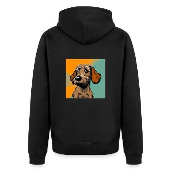 Chien dans le style comique - Veste à capuche bio Premium Unisexe - noir - Dos - Nico (187cm)