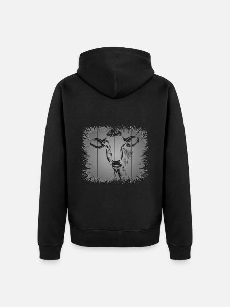 Kuh lustiges Kühe Motiv Kuhliebhaber Geschenk - Premium økologisk unisex-hættejakke - sort