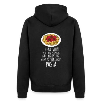 Lustige Pasta-Sprüche Essen Pasta-Liebhaber - Unisex Premium Bio Zip Hoodie - Schwarz - Hinten - Nico (187cm)