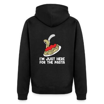 Lustige Pasta-Sprüche Essen Pasta-Liebhaber - Unisex Premium Bio Zip Hoodie - Schwarz - Hinten - Nico (187cm)