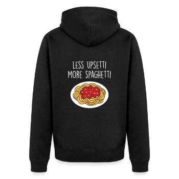 Lustige Pasta-Sprüche Essen Pasta-Liebhaber - Unisex Premium Bio Zip Hoodie - Schwarz - Hinten - Nico (187cm)
