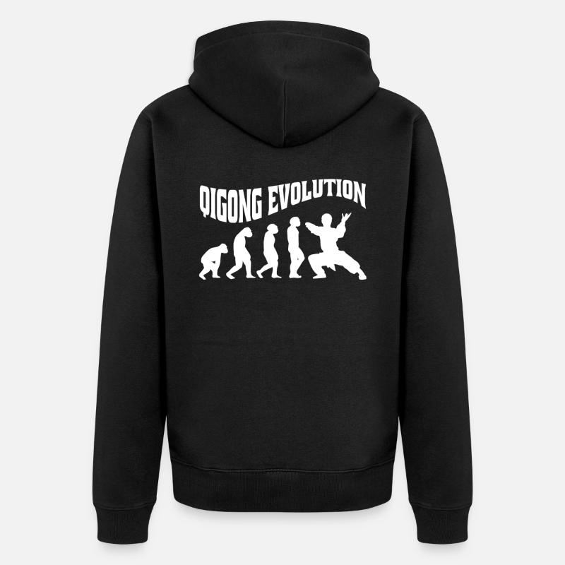 Qi-Gong Chigong Méditation Thaï-Chi Evolution - Veste à capuche bio Premium Unisexe - noir