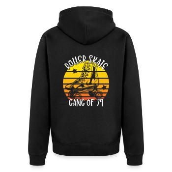 Rollschuhfahrer Rollerskates Rollschuh Gang 1979 - Unisex Premium Bio Zip Hoodie - Schwarz - Hinten - Nico (187cm)