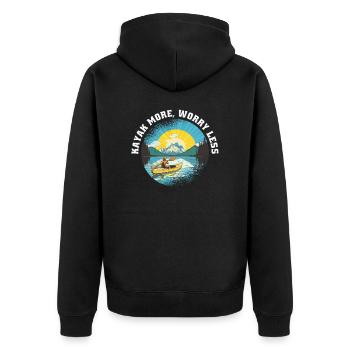 KAYAKS Kayaking CANOE RAFTING BOAT more-paddle - Unisex Premium Organic Zip Hoodie - black - Back - Nico (187cm)