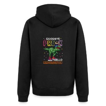 Kindergarten - Unisex Premium Bio Zip Hoodie - Schwarz - Hinten - Nico (187cm)