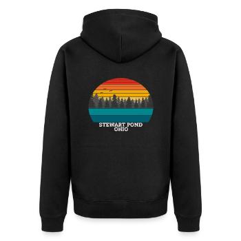 Stewart Pond Ohio - Unisex Premium Organic Zip Hoodie - black - Back - Nico (187cm)