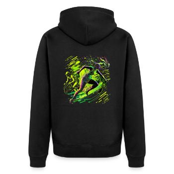 Triathlète Running Natation Cycliste Rider Fitness - Veste à capuche bio Premium Unisexe - noir - Dos - Nico (187cm)