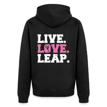 Live. Love. Leap. - Baton Twirler - Unisex Premium Organic Zip Hoodie - black - Back - Nico (187cm)