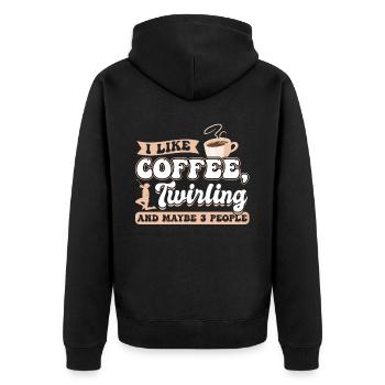 Coffee And Twirling - Baton Twirler - Unisex Premium Organic Zip Hoodie - black - Back - Nico (187cm)