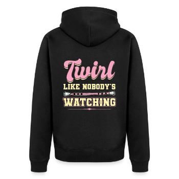Twirl Like Nobody's Watching - Baton Twirler - Unisex Premium Organic Zip Hoodie - black - Back - Nico (187cm)