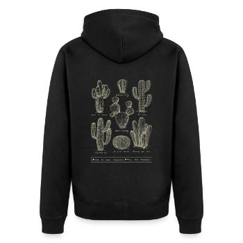 Cactus species cactus plant - Unisex Premium Organic Zip Hoodie - black - Back - Nico (187cm)