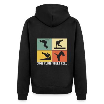 Parkour Freerunning - Veste à capuche bio Premium Unisexe - noir - Dos - Nico (187cm)