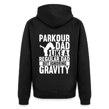Parkour Freerunning - Veste à capuche bio Premium Unisexe - noir - Dos - Nico (187cm)