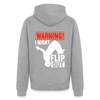 Parkour Freerunning - Veste à capuche bio Premium Unisexe - gris chiné - Dos - Nico (187cm)