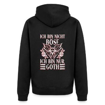 Ich Bin Nicht Böse Ich Bin Nur Goth - Gothic Goth - Unisex Premium Bio Zip Hoodie - Schwarz - Hinten - Nico (187cm)