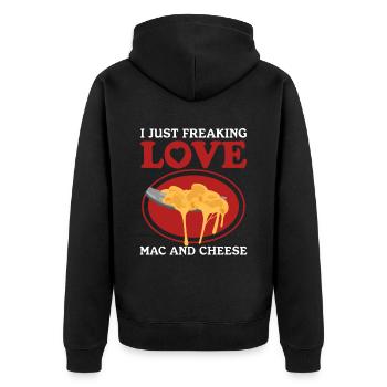 Macaroni and Cheese Mac And Cheese Gift - Unisex Premium Organic Zip Hoodie - black - Back - Nico (187cm)