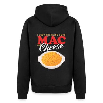 Macaroni au fromage Mac au fromage et cadeau au fromage - Veste à capuche bio Premium Unisexe - noir - Dos - Nico (187cm)