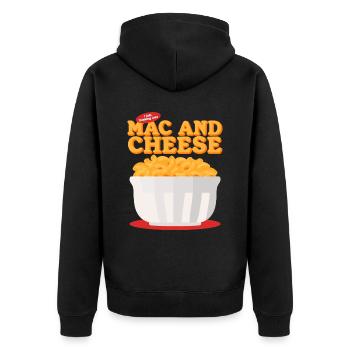Macaroni and Cheese | Mac And Cheese Gift - Unisex Premium Organic Zip Hoodie - black - Back - Nico (187cm)